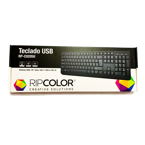 Teclado USB RIPCOLOR C0205U Negro