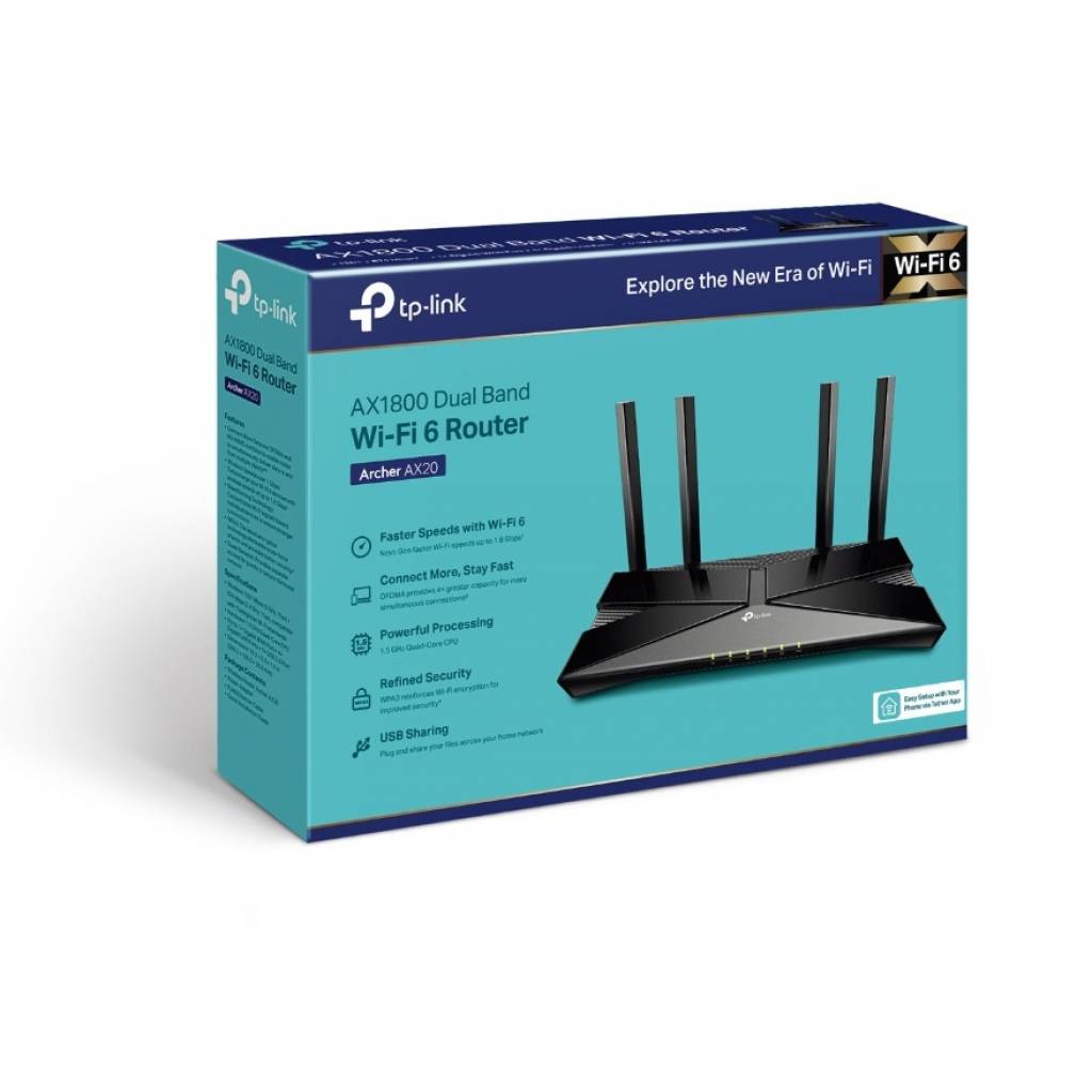 Router Tpl Archer Ax20 Ax1800 Wifi 6 Quad Core    