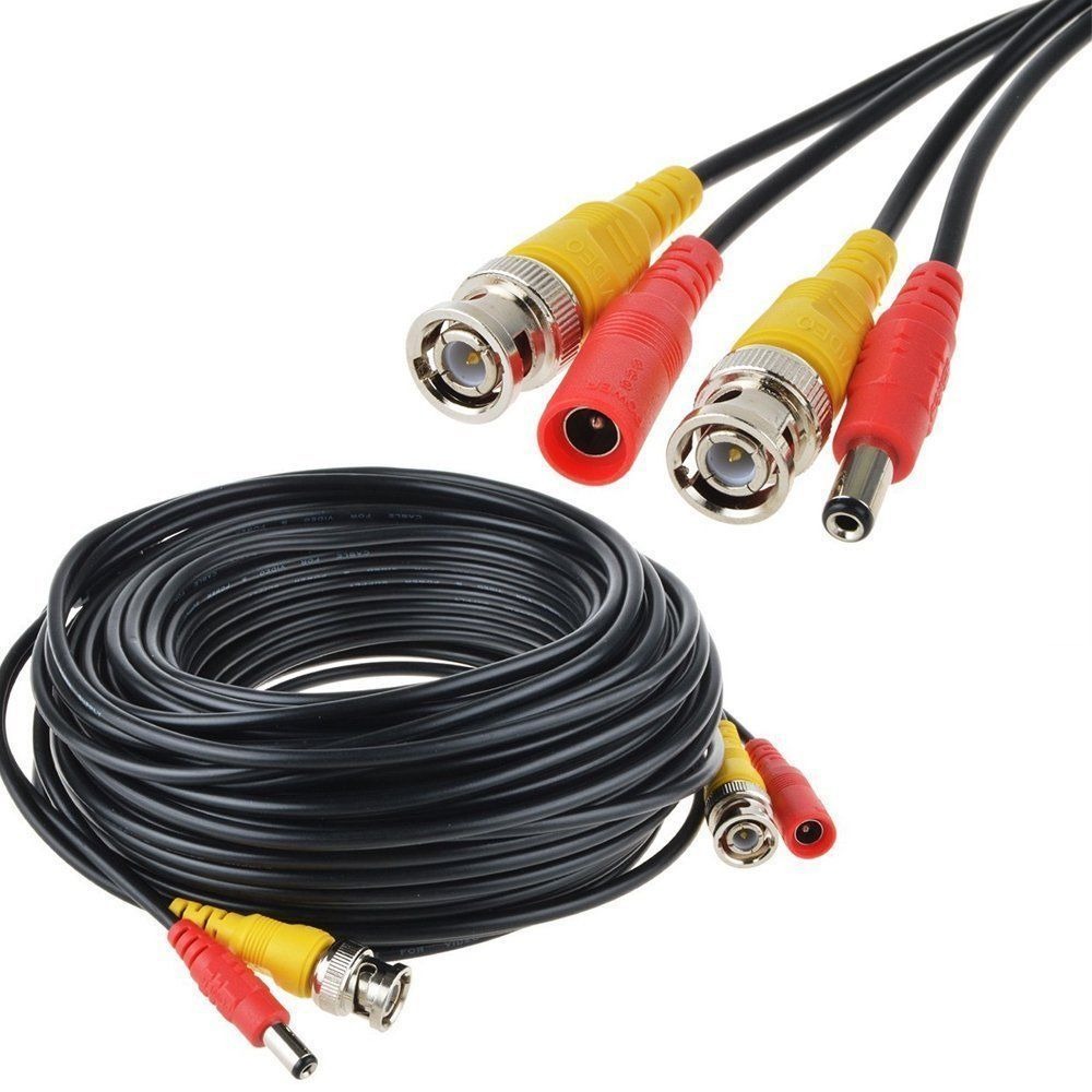Cable cámaras 18m BNC + conector 12v hembra — macho