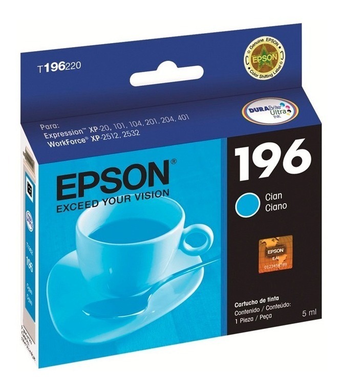 Cartucho ORIGINAL EPSON 196 Cyan                  