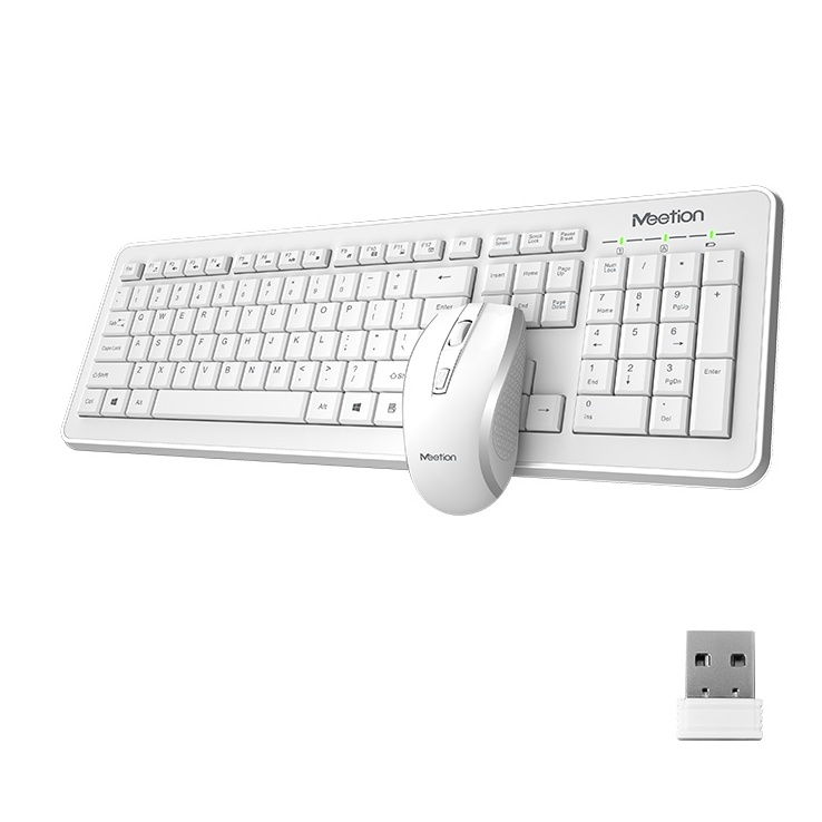 Combo Meetion WiFi teclado y mouse MT-C4120 (blanco)