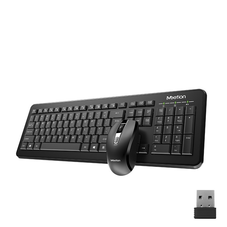 Combo Meetion WiFi teclado y mouse MT-C4120 (negro)