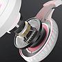Auriculares Gamer MEETION MT-HP021 blanco y rosado